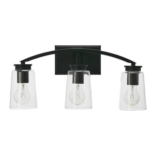 Hello Honey® Robert Stevenson Lighting Laguna Metal & Clear Glass 3-Light Vanity